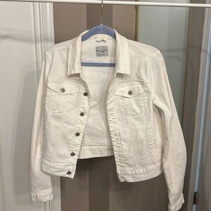 White Cropped Denim Jacket